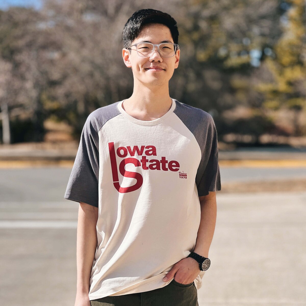 CI Sport Iowa State Raglan Ecru & Gray T-Shirt